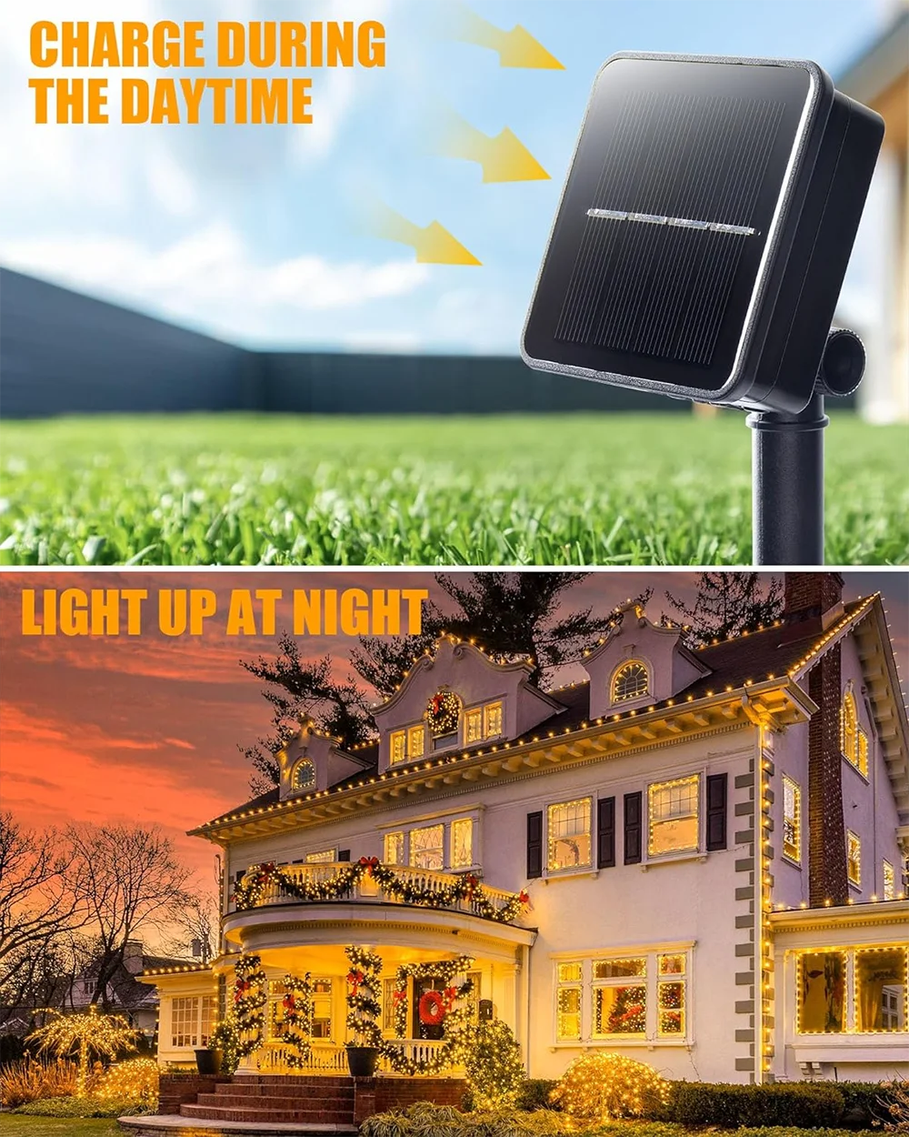 Solar Christmas String Lights Outdoor Waterproof 400LED Fairy Light for Outside Yard Tree Patio Garden Wedding Christmas Decor