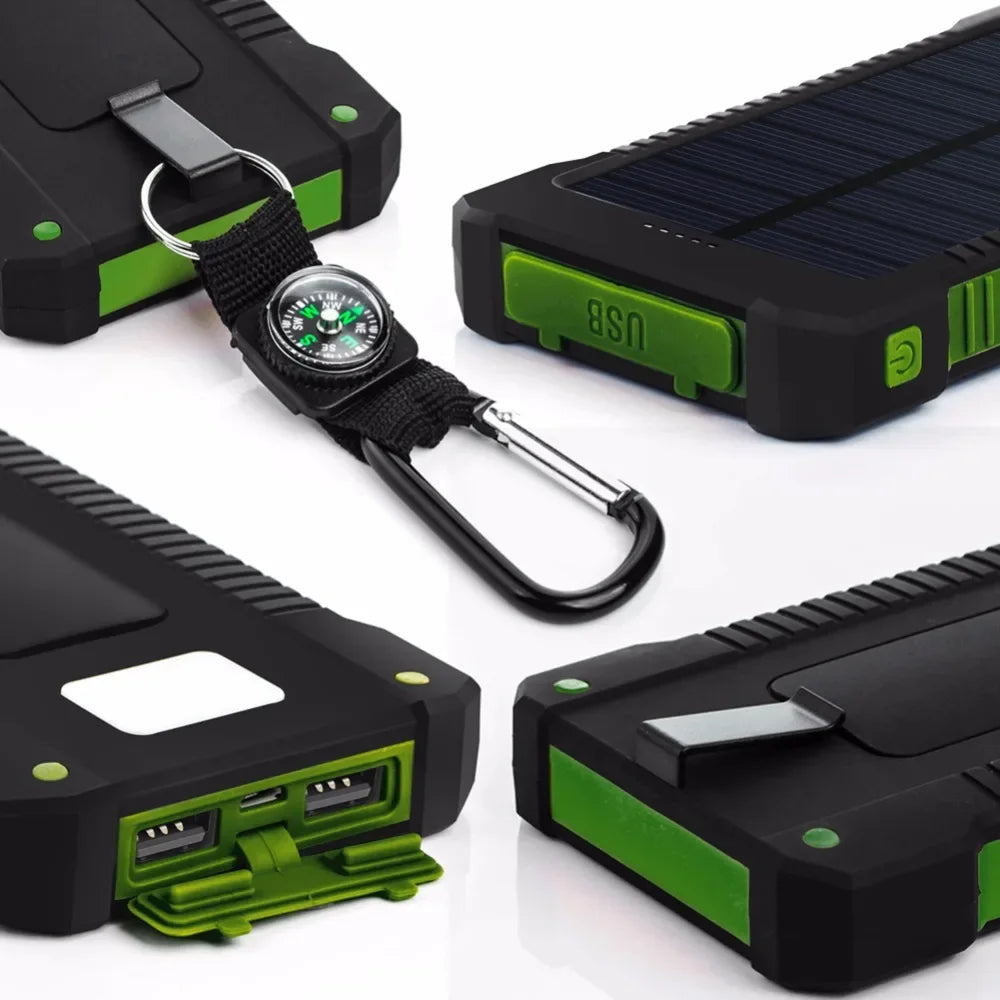 20000mAh Solar Power Bank External Battery backpack Fast Charger Powerbank With SOS Flashlight Poverbank For Smart Mobile Phone