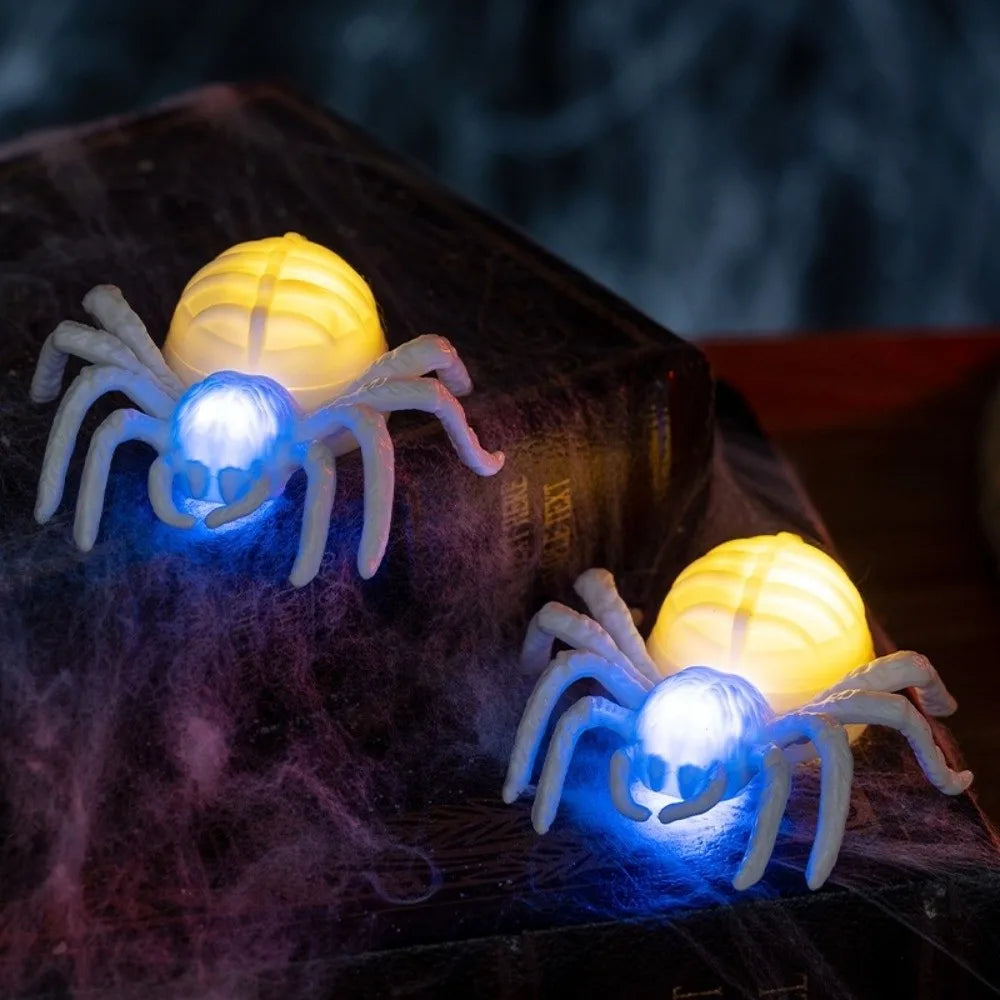 Waterproof Halloween Glowing Spiders Light Realistic Decorative Illuminated Spiders Light Scary LED Spiders Light Haunted House