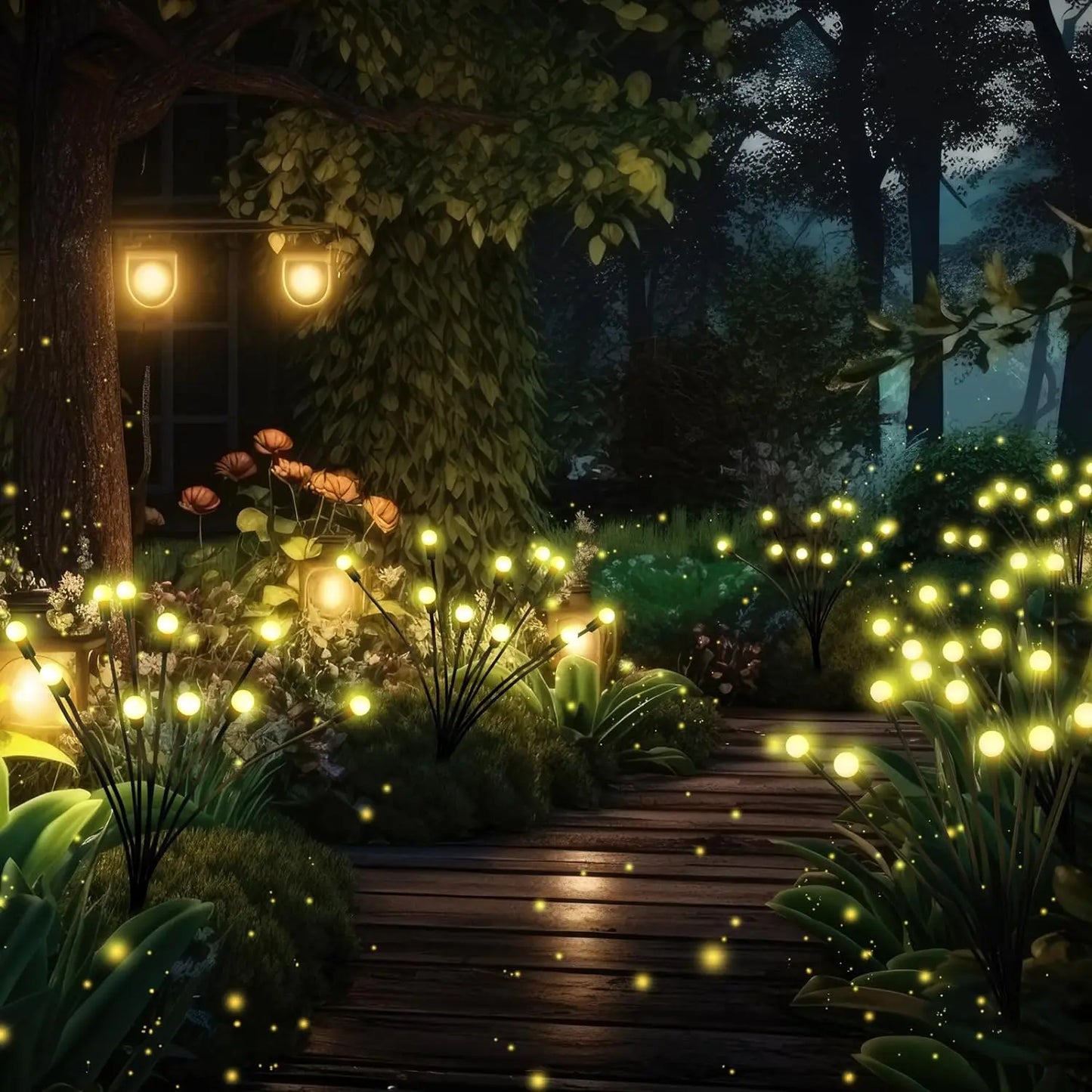 Solar Garden Lights Solar Swaying Light Sway by Wind Outdoor Lights Solar Garden Decorative Lights Yard Patio Pathway Decoration
