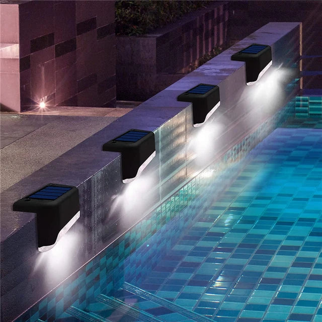 8x LED Solar Deck Lights Outdoor Solar Path Garden Light Waterproof Solar Step Lamps Decoration for Patio Stair Fence Courtyard
