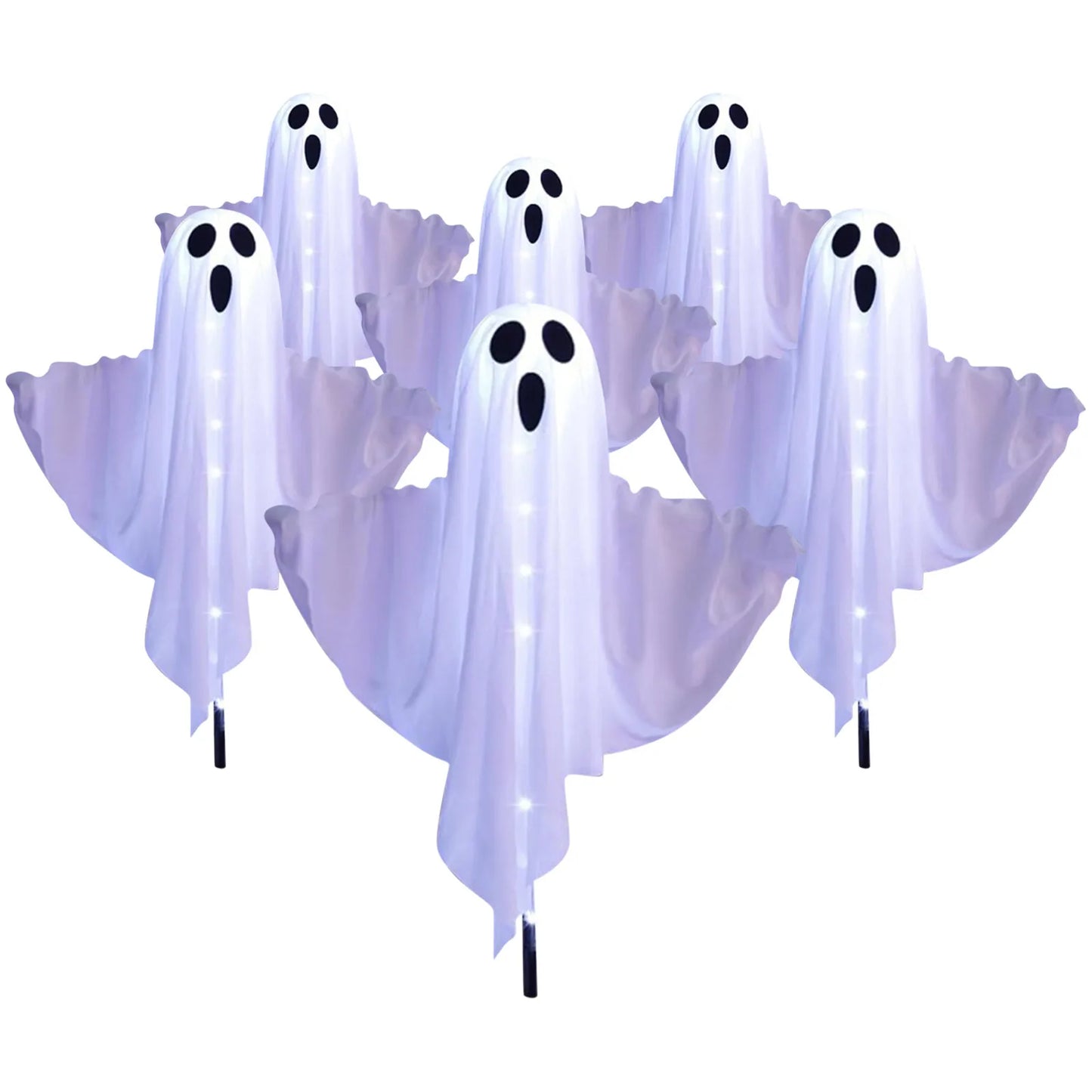 6pcs Halloween Solar Lights Outdoor Decoration, Floating Scary Decoration, Waterproof Solar Halloween Outdoor Lights, Party Gift