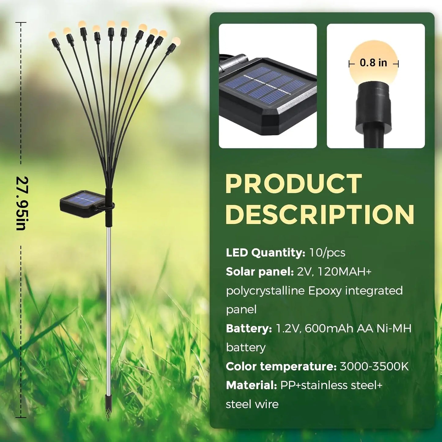 Solar Lights Outdoor Waterproo Solar Garden Lights Patio Lights Garden Decor Patio Decor Firefly Lights Solar Outdoor