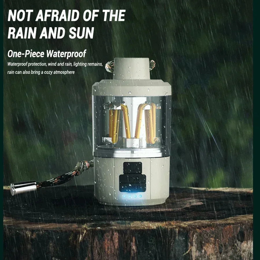 Solar Camp Lantern - IPX7 Waterproof with 360° Magnetic Base & Rechargeable