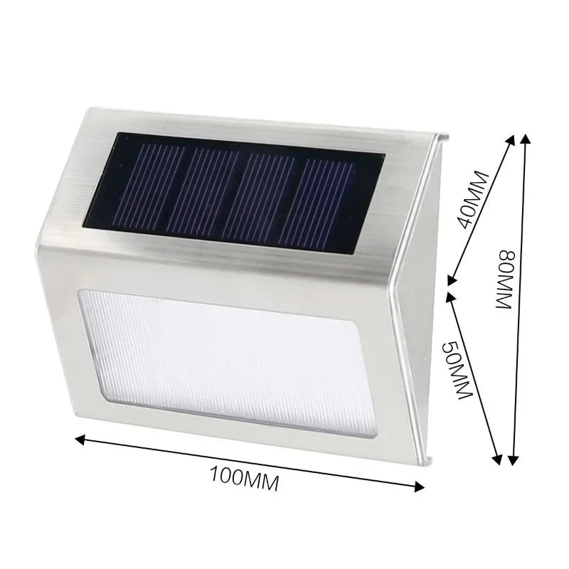 Solar Step Lights Solar Fence Lights Outdoor LED Stainless Steel Wall Lamps Deck Lights For Stair Fence Step Walkway Patio