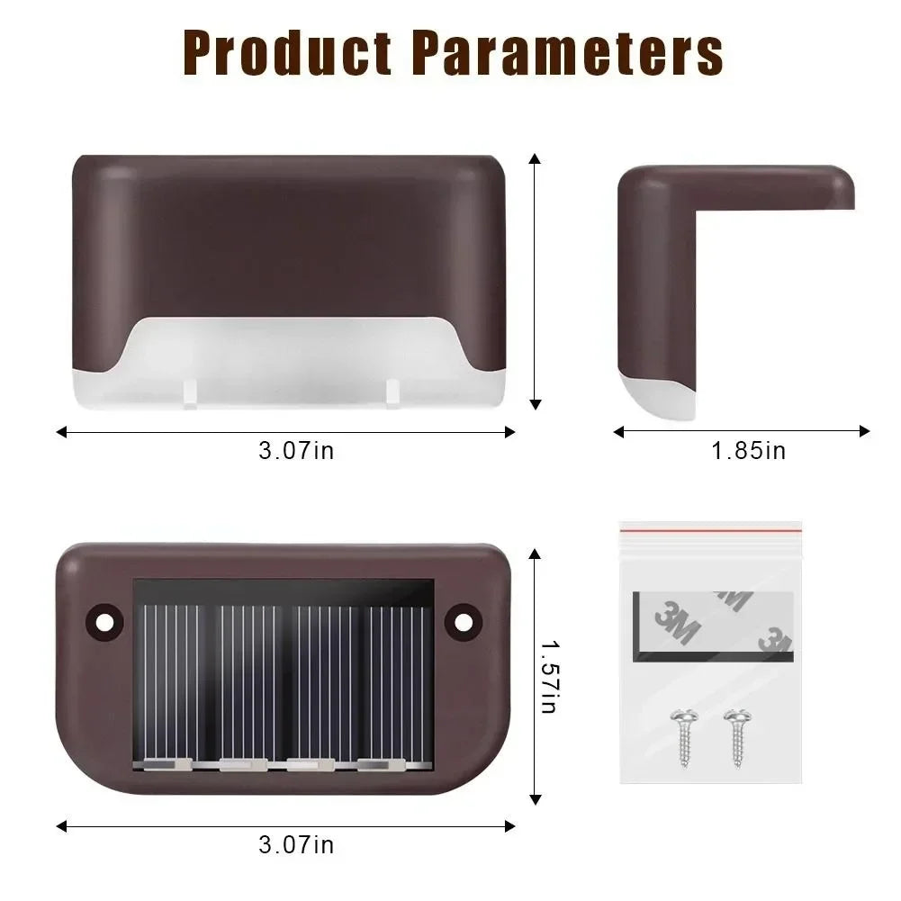 4/8/12 Pcs Solar Fence Lamp Outdoor LED Lighting Garden Fence Decoration Illumination for Courtyard Stairs or Exterior Wall