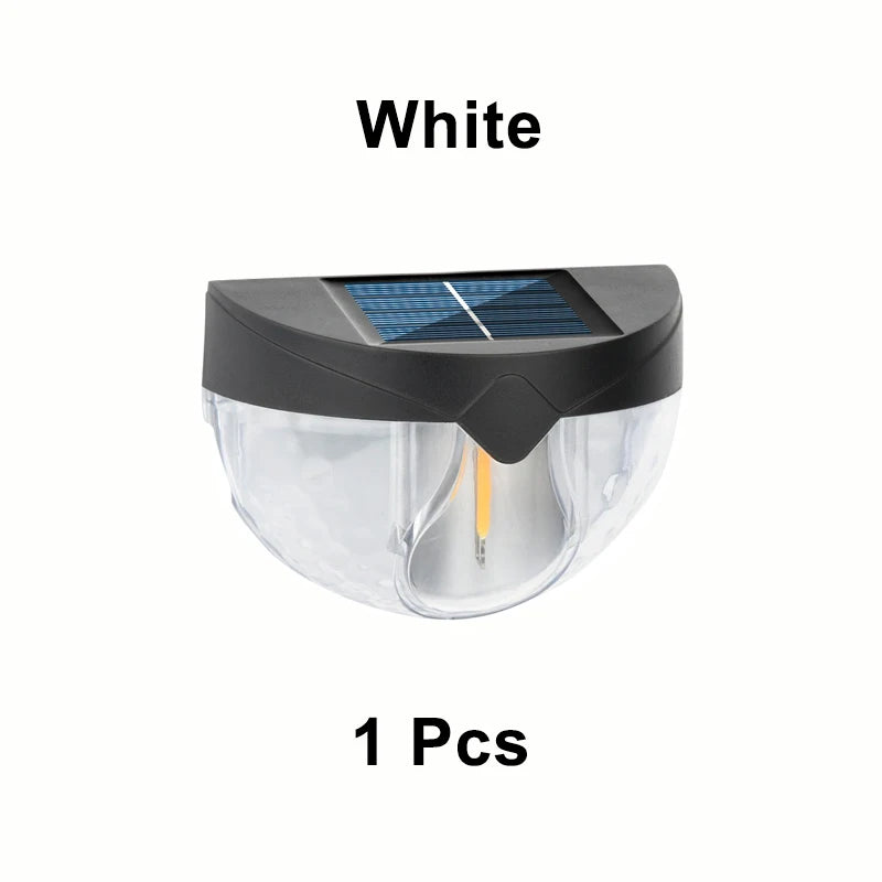 1Pcs Solar Fence Light LED Semicircular Wall Light Waterproof Outdoor Lighting Garden Decoration Path Porch Yard Garden Fence