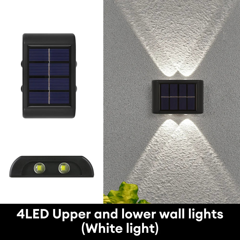 Solar Wall Light Outdoor Waterproof Solar Led Lights Up and Down Luminous Lamp for Garden Yard Street Landscape Balcony Decor
