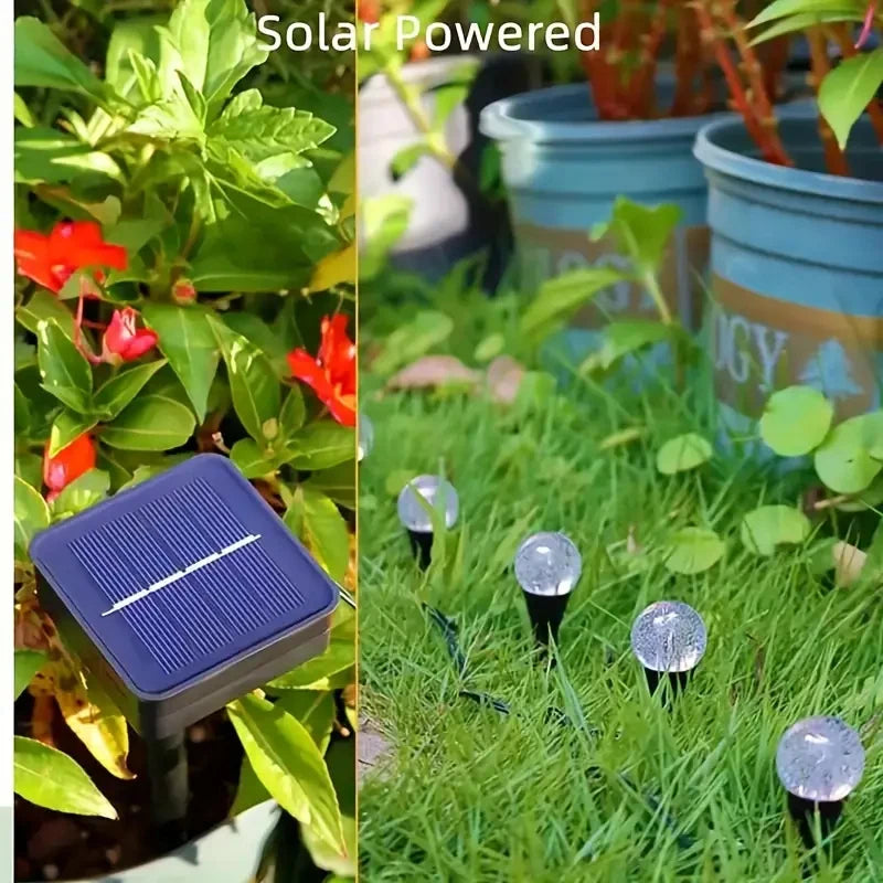 Solar Bubble Ball Pathway Lights Outdoor Waterproof Lawn Light Solar Garden Pilot Light String for Lawn Yard Road Decor Lighting