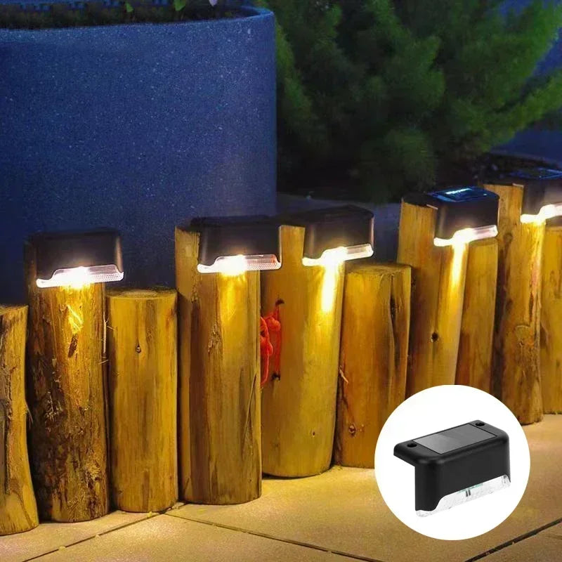 4PCS Solar LED Wall Light Step Railing Patio Stair Yard Garden Decoration Solar Deck Light Decor Outdoor Holiday Home Parterre