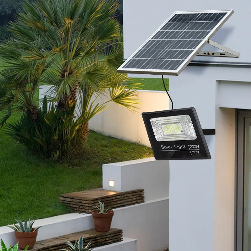 Solar Flood Lights Remote control Solar Powered Spotlight Outdoor Waterproof IP67 Villa Street Lighting Adjustable angle