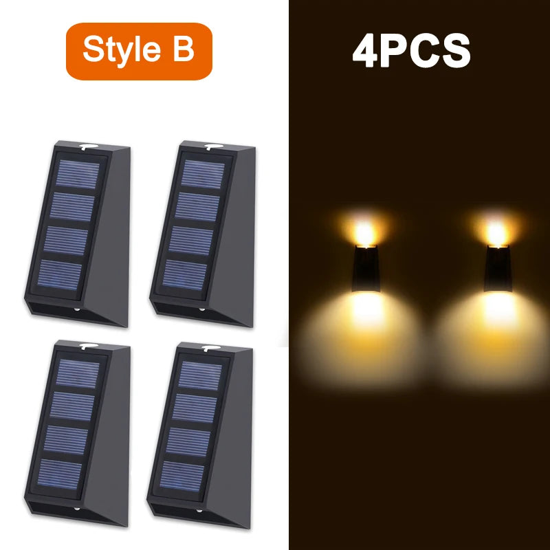 NEW Solar Wall Lights Outdoor Waterproof Street Decoration Wall Lighting LED Solar Power Porch Lamp For Villa Patio Garden