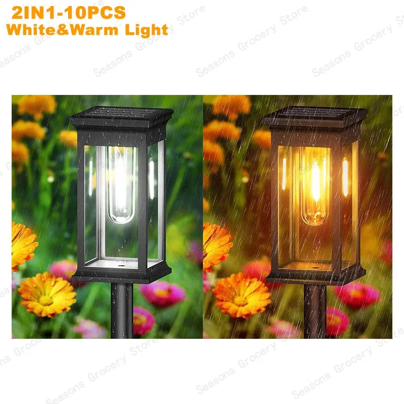 Led Solar Pathway Lights Waterproof Outdoor Solar Lamp for Garden/Landscape/Yard/Patio/Driveway/Walkway Lighting Solar Lights