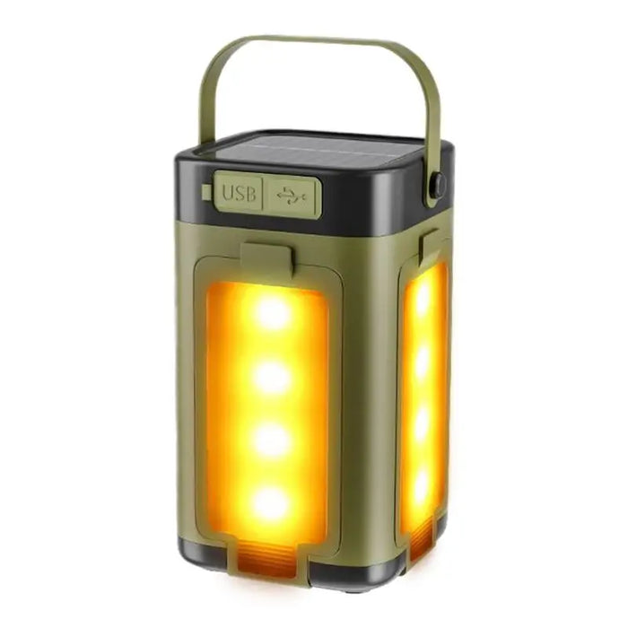 Solar Portable Camp Light Camping Lamp Foldable Flashlight Emergency Power Bank Work Floodlight For Outdoor Camping