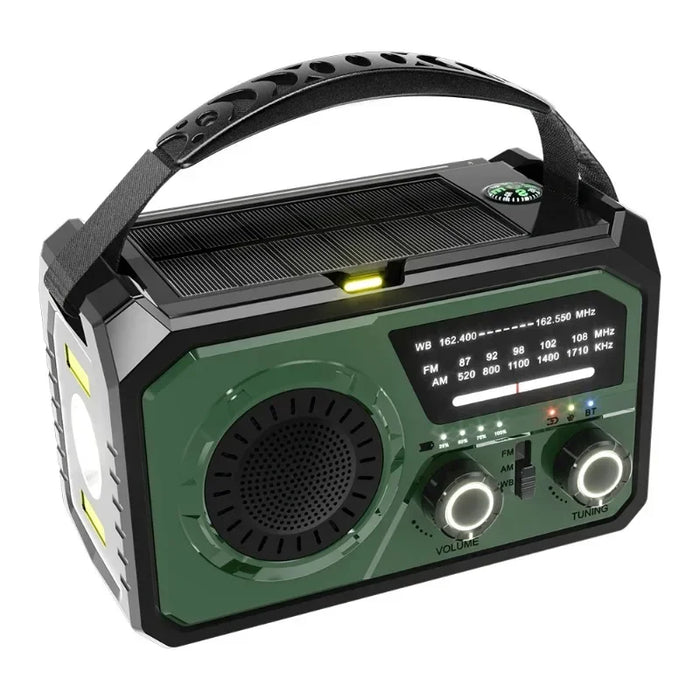 AM/FM/WB NOAA Emergency Weather Radio Solar Hand Crank Radio LED Flashlight Reading Lamp Survival Radio for Outdoor