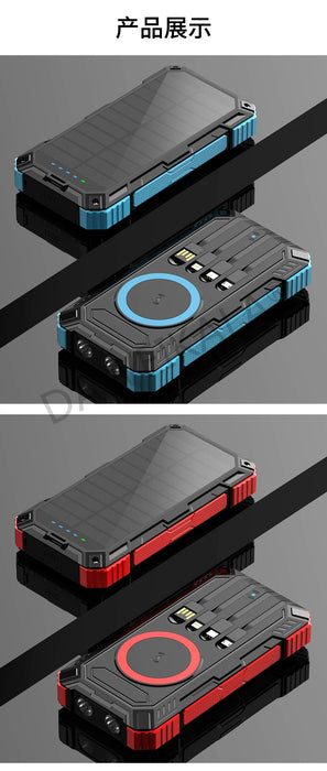 Solar panels Power bank Wireless charging solar phone charger 68000mAh with outdoor lighting Phone Charger 15W Wireless charging