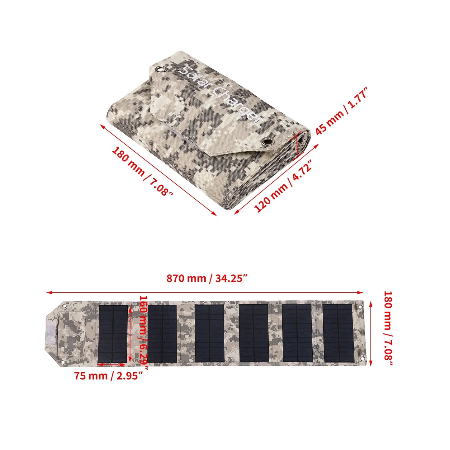 100W/80W/60W Foldable Solar Panel USB 5V Solar Charger Portable Solar Cell Outdoor Phone Power Bank for Camping Hiking + Cable
