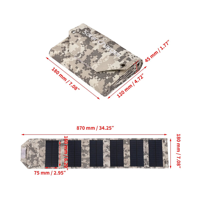 100W/80W/60W Foldable Solar Panel USB 5V Solar Charger Portable Solar Cell Outdoor Phone Power Bank for Camping Hiking + Cable