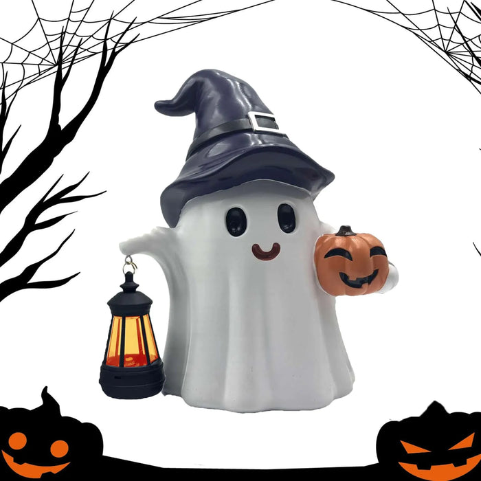 Halloween Ghost Lantern Ornament Solar Powered Design Light Nightlight Garden Sculpture Lights Cute Yard Holiday Decorations