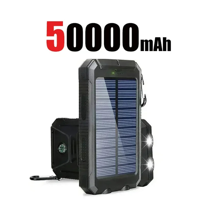 200000mAh Solar Power Bank Fast Charging Outdoor Large Capacity External Battery PowerBank Flashlight For iPhone Huawei Xiaomi