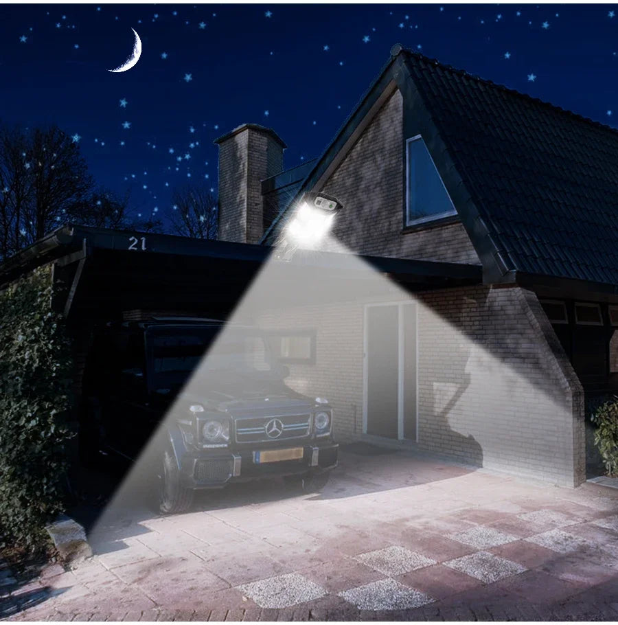 LED Solar Street Light Outdoor Waterproof Motion Sensor Remote Control Lights 3 Mode Courtyard Porch Decorative Wall Lamp