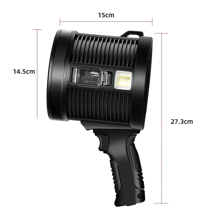 Rechargeable Spotlight 900000 Lumens Led Spot Lights Handheld Large Flashlight Super Bright Outdoor Solar Spotlights Searchlight