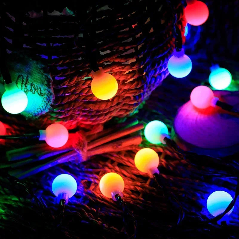 Solar Ball String Lights 8 Modes Lighting for Outdoor Garden House Fence Balcony Tree Party Street Wedding Party Decoration