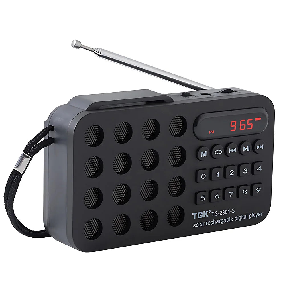 Solar Charging Portable FM Receiver Radio With Bluetooth Wireless Speaker Support USB TF Card MP3 Music Play Radio FM Receiver
