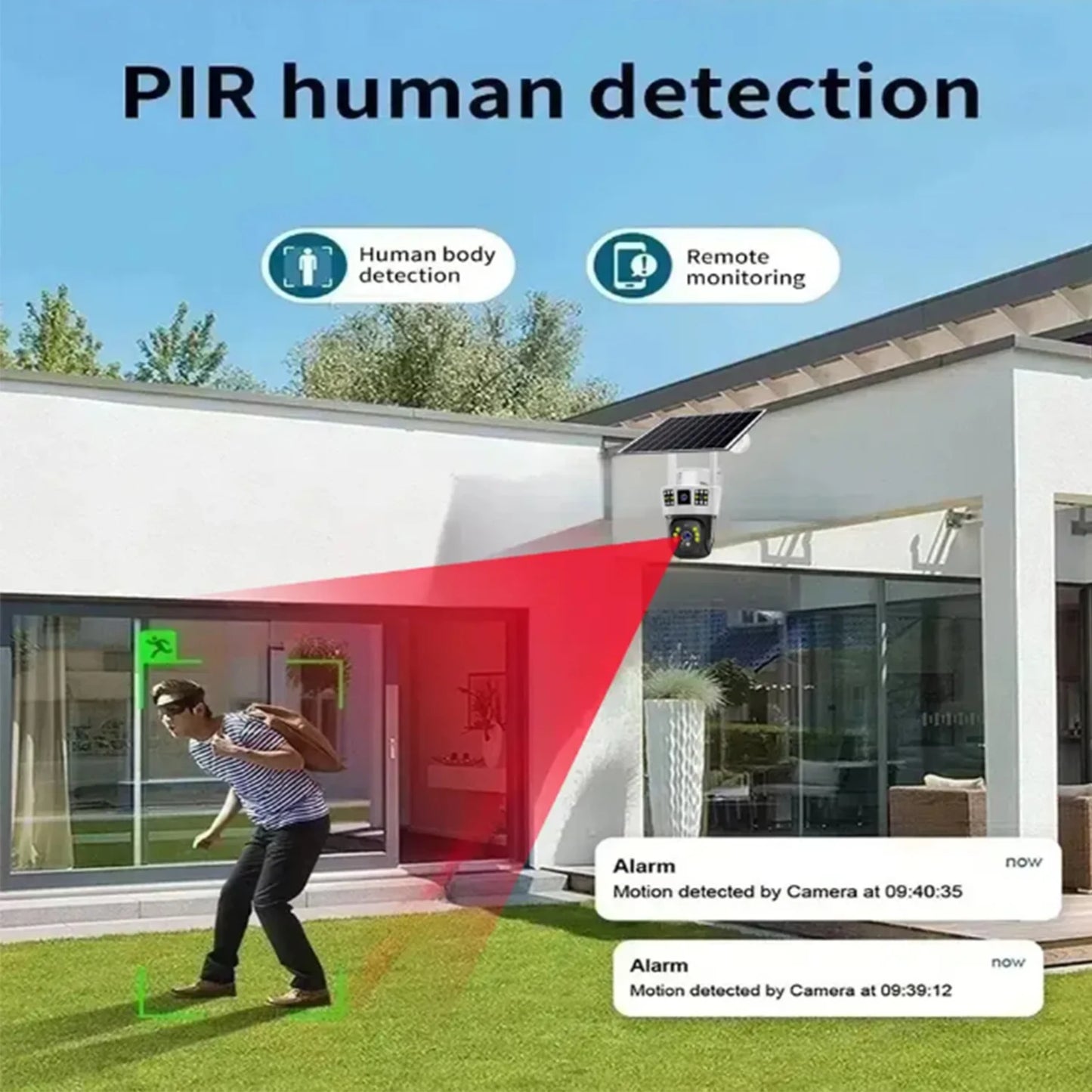 4G Solar Camera 6K 12MP Three Lens PTZ Dual screen PIR Human Tracking Color Night Vision Security CCTV Surveillance IP Camera
