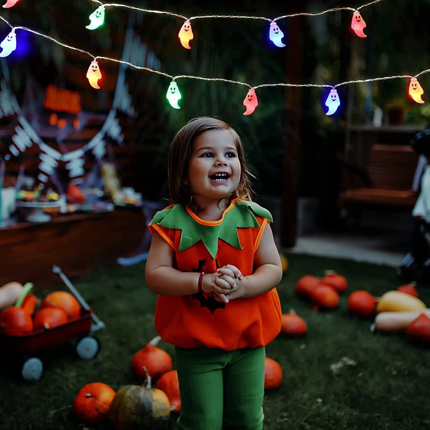 Solar Ghost Light Halloween Christmas Decoration Ghost String Led Lamp Sun Outdoor 100 LED for Waterproof Garland Party Decor