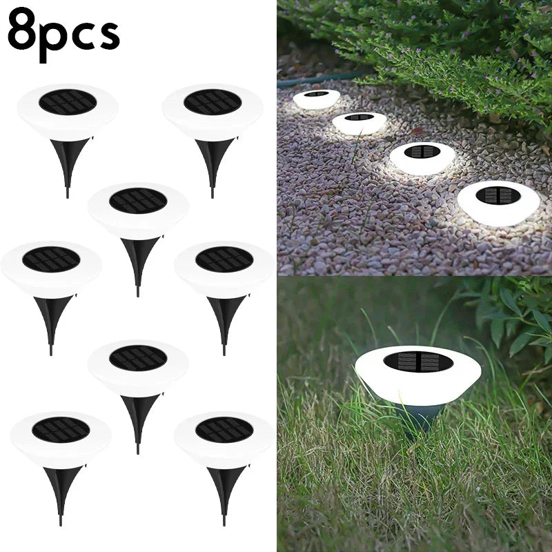LED Solar Outdoor Lights Waterproof Atmosphere Ground Light Garden Decoration Fence Stake Lawn Lamp Porch Walkway Decor 1~8pcs
