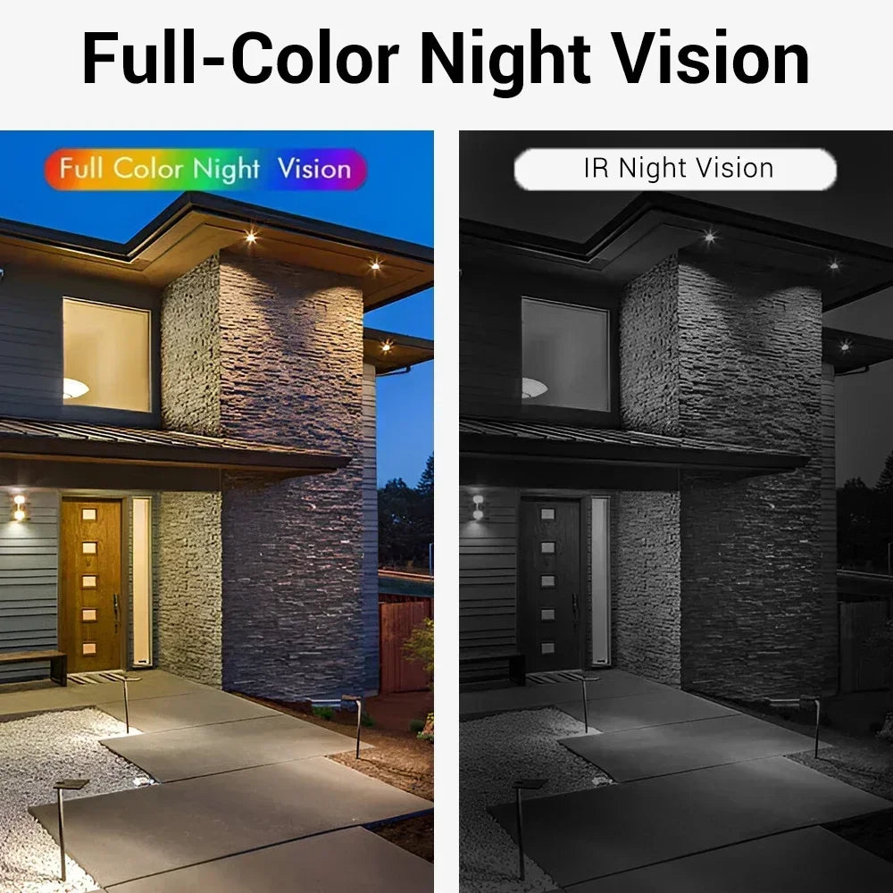 4G Solar Surveillance Camera Wireless Outdoor 2K 5MP Battery Powered Security Camera Spotlight Siren 2-Way Audio Waterproof