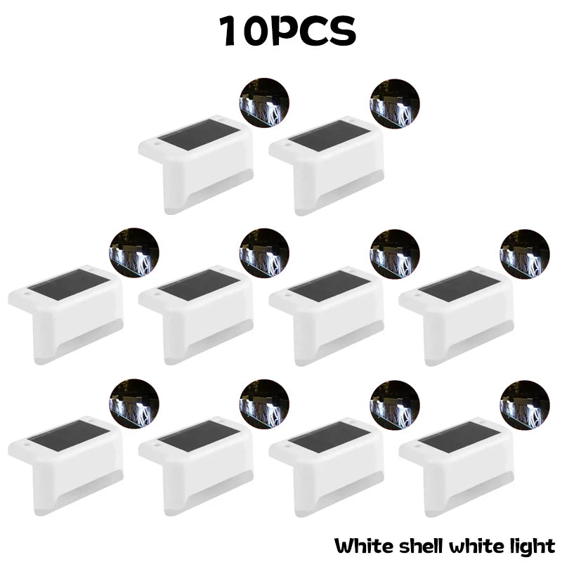 1-10PCS Solar Deck Lights Outdoor Step Lights Waterproof Led Solar Lights for Railing Stairs Step Fence Yard Patio and Pathway