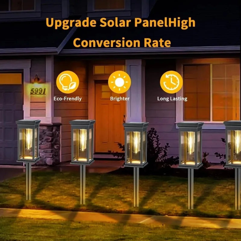 1/2/4/6 Pack Solar Pathway Lights Outdoor Waterproof Walkway Light Solar Powered Landscape Lights for Driveway Lawn Patio Yard