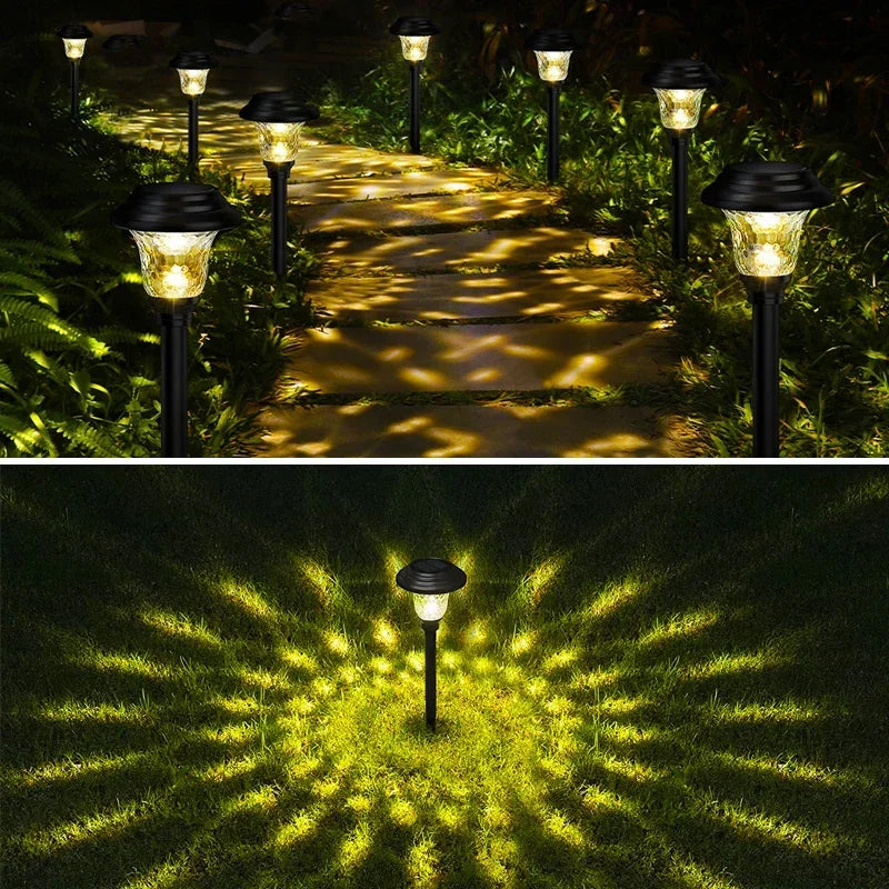 Solar Pathway Lights Outdoor Waterproof Bright Monocrystalline Silicon Garden Decora Light LED Landscape Lamp for Yard Fenced