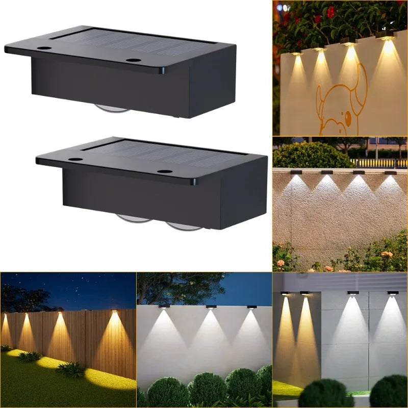 Solar Step Lights Solar Fence Lights Outdoor Waterproof LED Wall Lamps Deck Lights for Stair Fence Step Walkway Patio Garden