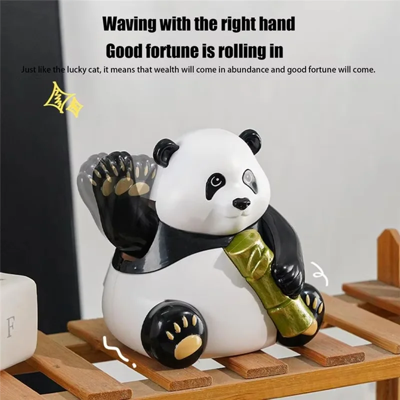 ABUN-Solar Dancing Toys Solar Panda Bear Bobblehead Collectible Figurines Car Dashboard Decor Panda Desk Accessories Office