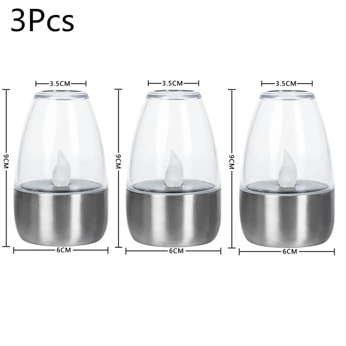 Solar Light Outdoor Terrace LED Steel Candle Light Lawn Deck Halloween Decoration Night Light Waterproof Garden Solar Light