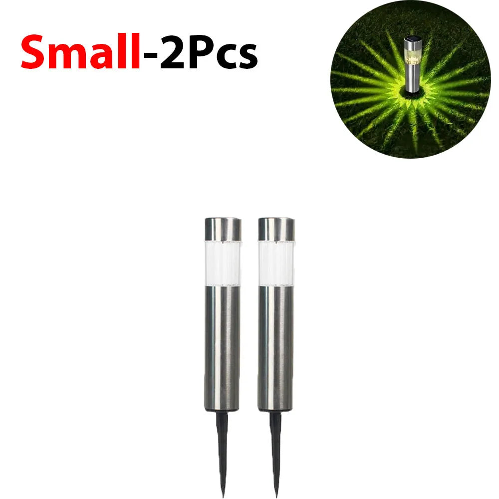 1/2/4/6/8 Pack Solar Garden Pathway Lights Outdoor Waterproof LED Lighting Ground Plug Bollard Light for Patio Garden Lawn Yard
