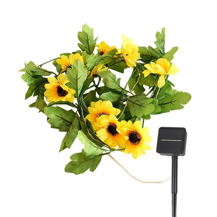 Solar Lights Fairy Sunflower Maple Leaf 10M Waterproof Outdoor Garland Solar Lamp for Garden Decoration Wedding Party Christmas