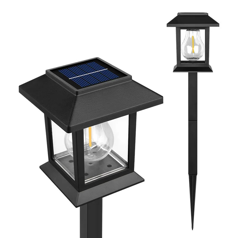2 Pack Solar Pathway Light Outdoor Garden Lantern Waterproof Lighting Landscape Light Yard Patio Walkway Driveway Camping Decor