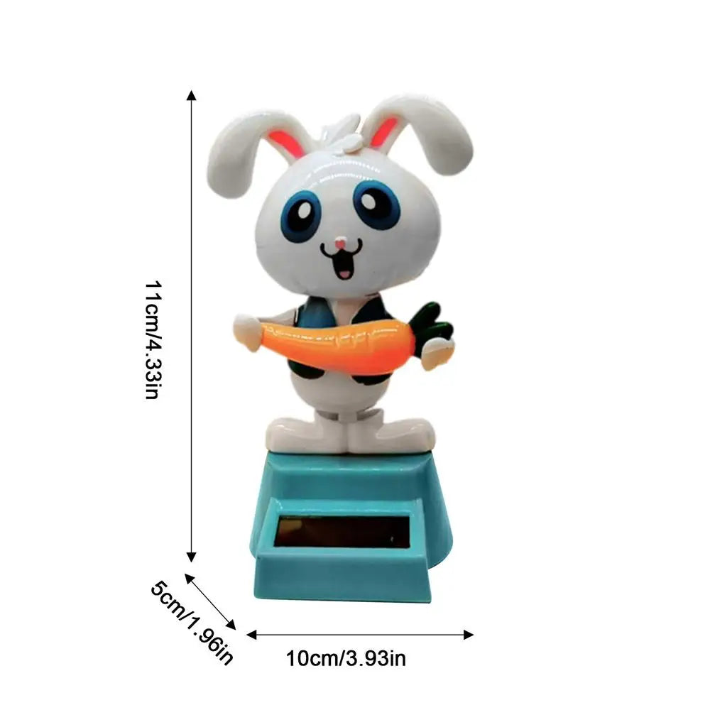 Solar Dancing toy Car Decoration Solar Energy Decoration Shaking Head Doll Cartoon rabbit Shape Decoration Home Ornaments