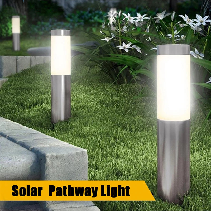 Solar Garden Pathway Lights Outdoor LED Lighting Ground Plug Bollard Light for Patio Gardens Pathways Lawn Yard