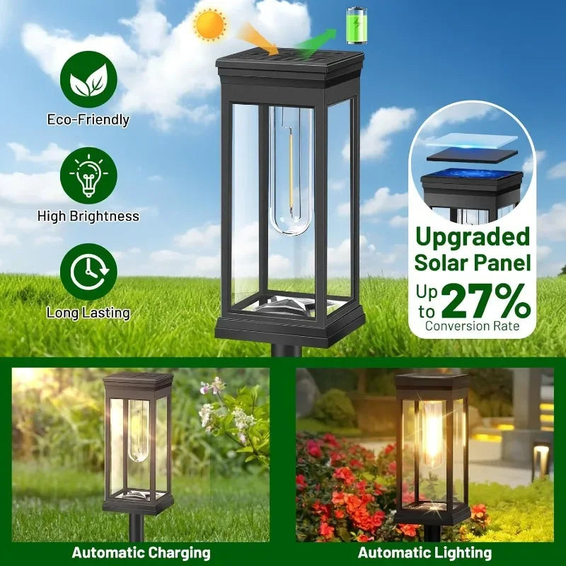 1/2/4/6 Pack Solar Pathway Lights Outdoor Waterproof Walkway Light Solar Powered Landscape Lights for Driveway Lawn Patio Yard