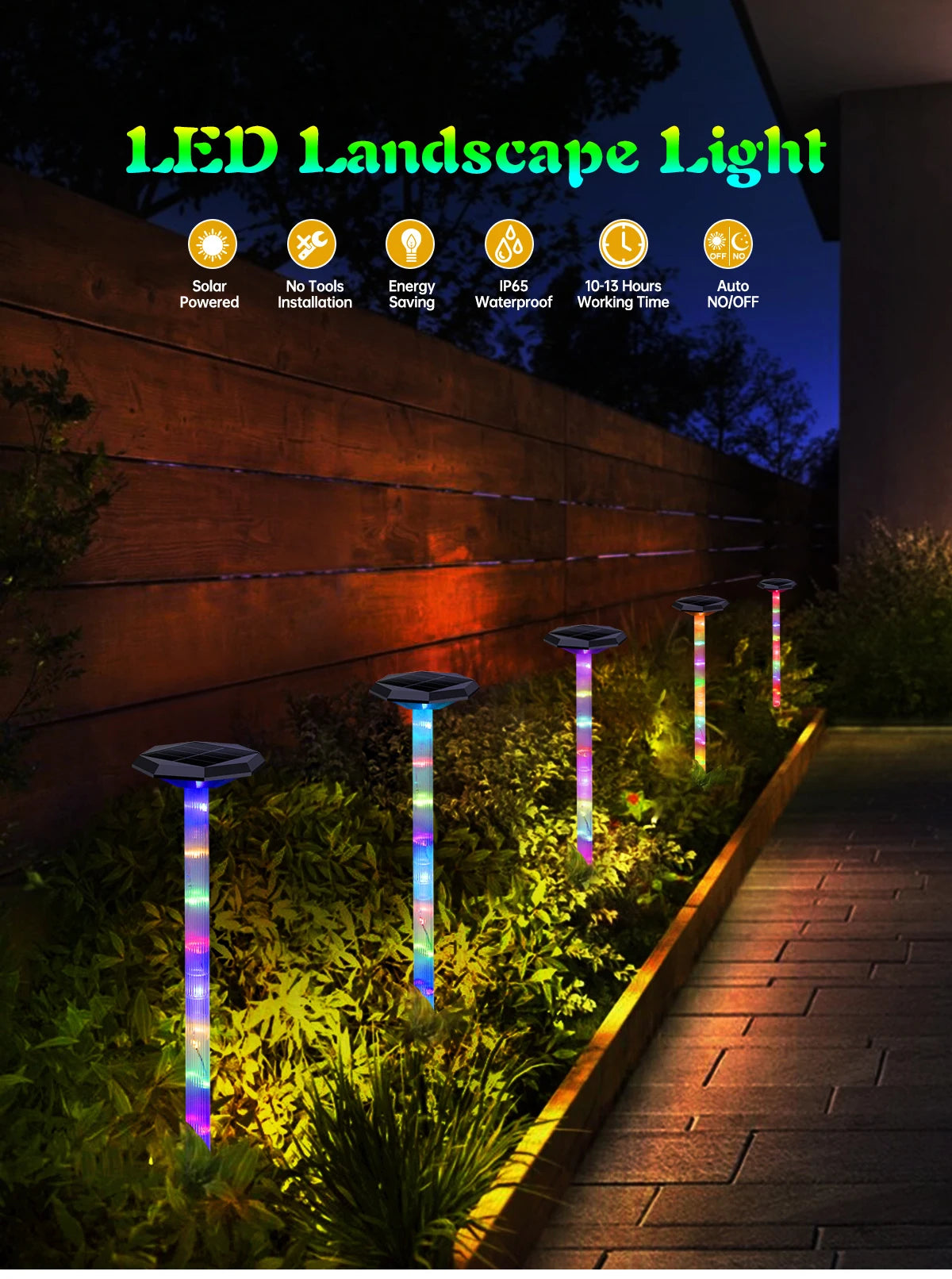 Solar Pathway Lights Bright Solar Ground Light Outdoor Waterproof IP65 LED Solar Garden Lights Landscape Lighting for Yard Lawn