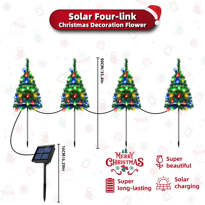Strawberry Christmas Tree Solar Christmas Decoration 1 to 4 Christmas Tree Enlarged Solar Outdoor Christmas Aisle Lights for Christmas Decoration Channel Garden Courtyard Beautiful Bright