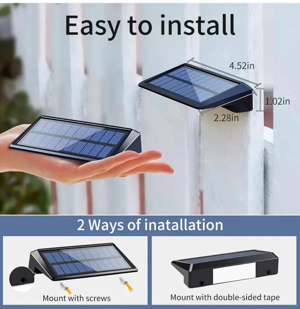 LED Solar Lights Outdoor Wall Lights 2pcs Wall lamp Waterproof Solar Deck Light Garden Decor Solar Lamp Fence Post Yard Pathway