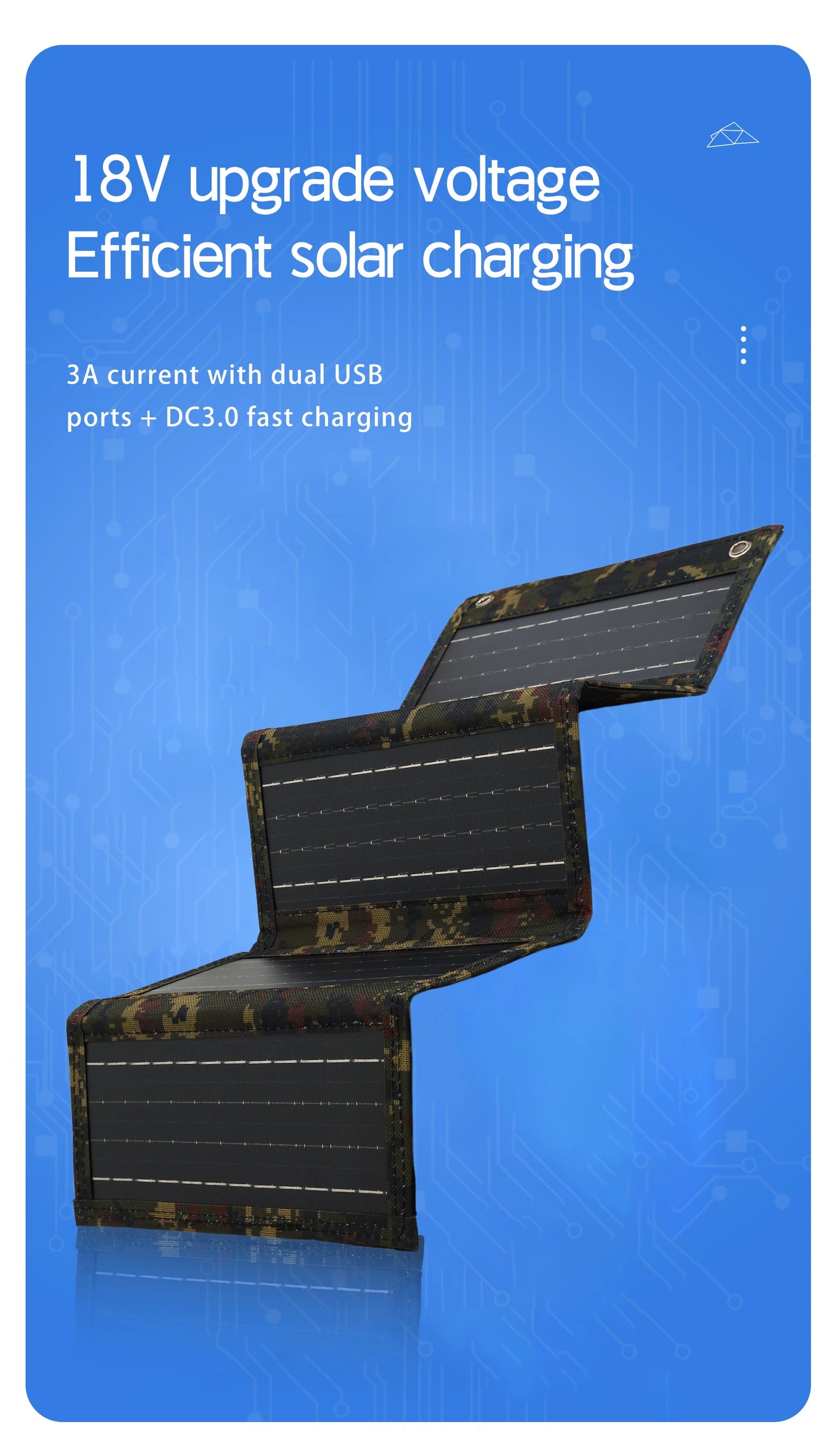 35W Portable Foldable Solar Panel Charger with USB Port - Compact & Lightweight Design for Outdoor Travel & Camping