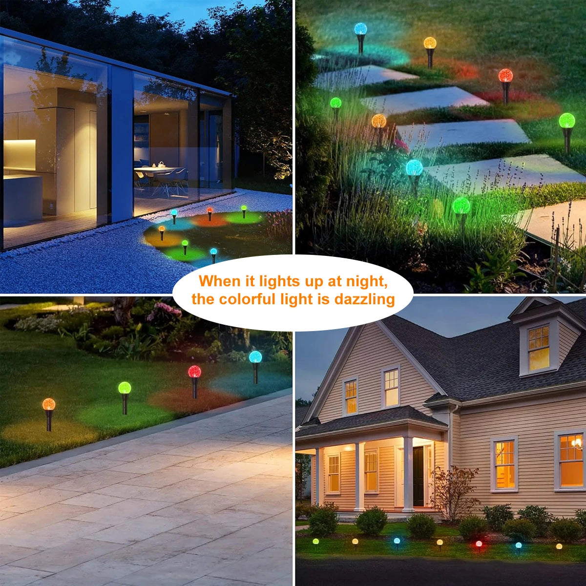Solar Bubble Ball Lawn Lights Outdoor Garden Pilot Light String for Lawn Patio Camping Birthday Lawn Decor Decoration Lighting