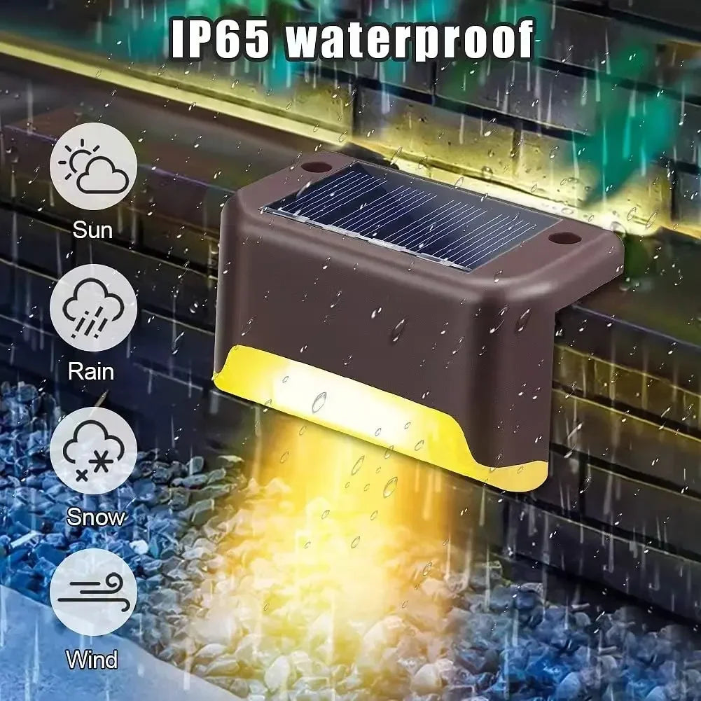 1~24PCs Solar Deck Lights Outdoor Waterproof LED Garden Step Light Stair Decorative Fence Lighting Patio Stairs Railing Pathway